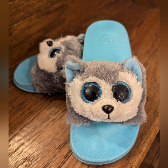 TY Beanie Boo Slush the Husky Pool Slides size 11-13 - Picture 10 of 13